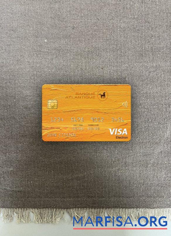 Realistic Senegal Banque Atlantique Bank visa electron card photolook front example